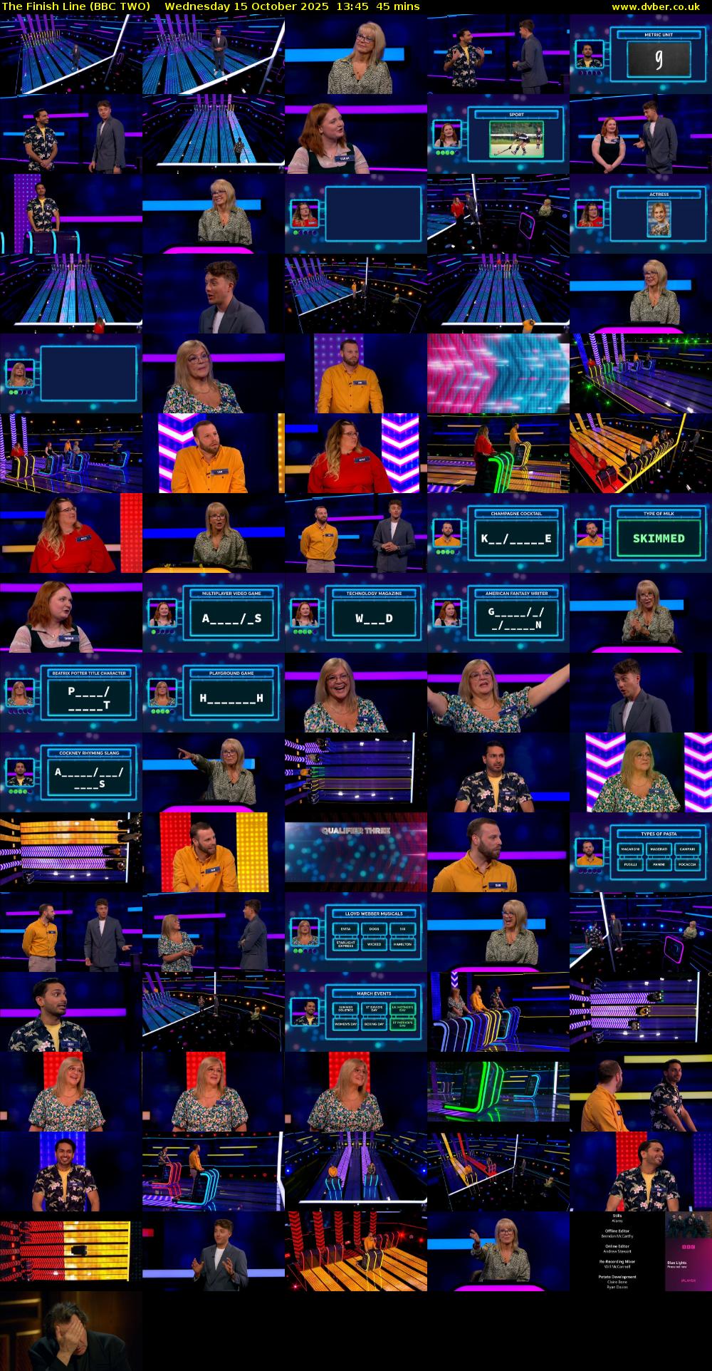 The Finish Line (BBC TWO) Wednesday 15 October 2025 13:45 - 14:30