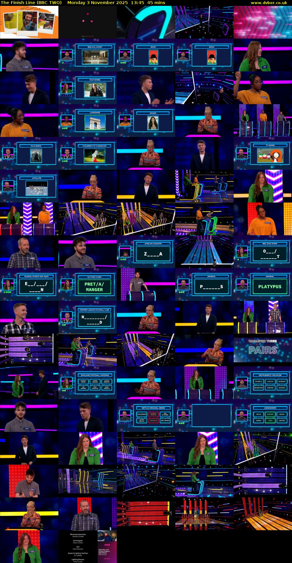 The Finish Line (BBC TWO) Monday 3 November 2025 13:45 - 14:30