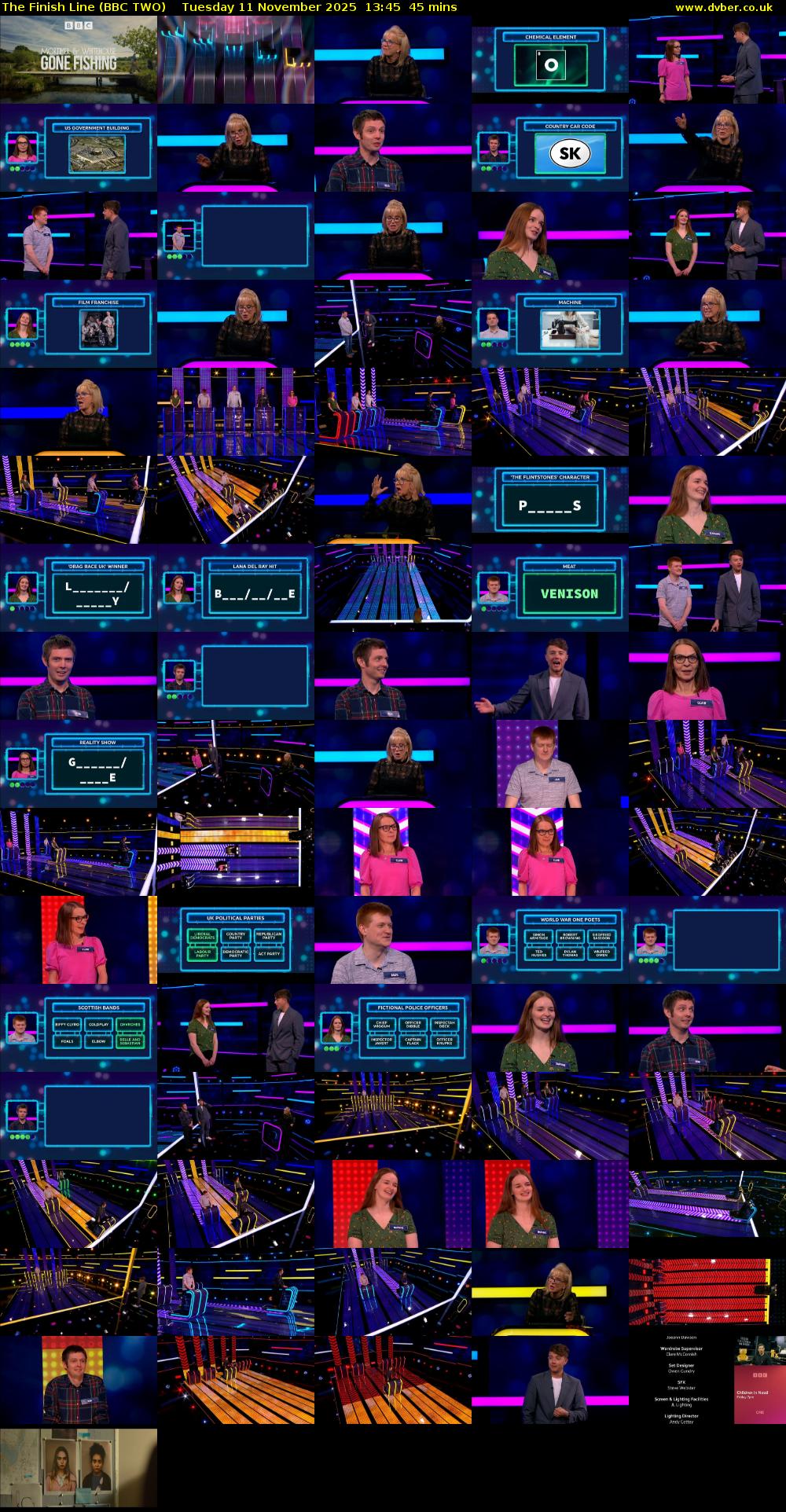 The Finish Line (BBC TWO) Tuesday 11 November 2025 13:45 - 14:30