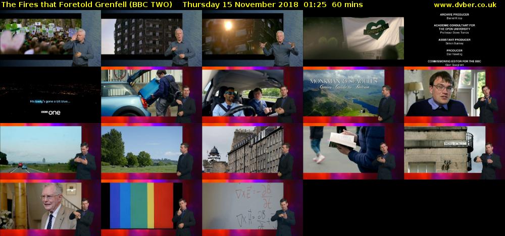The Fires that Foretold Grenfell (BBC TWO) Thursday 15 November 2018 01:25 - 02:25
