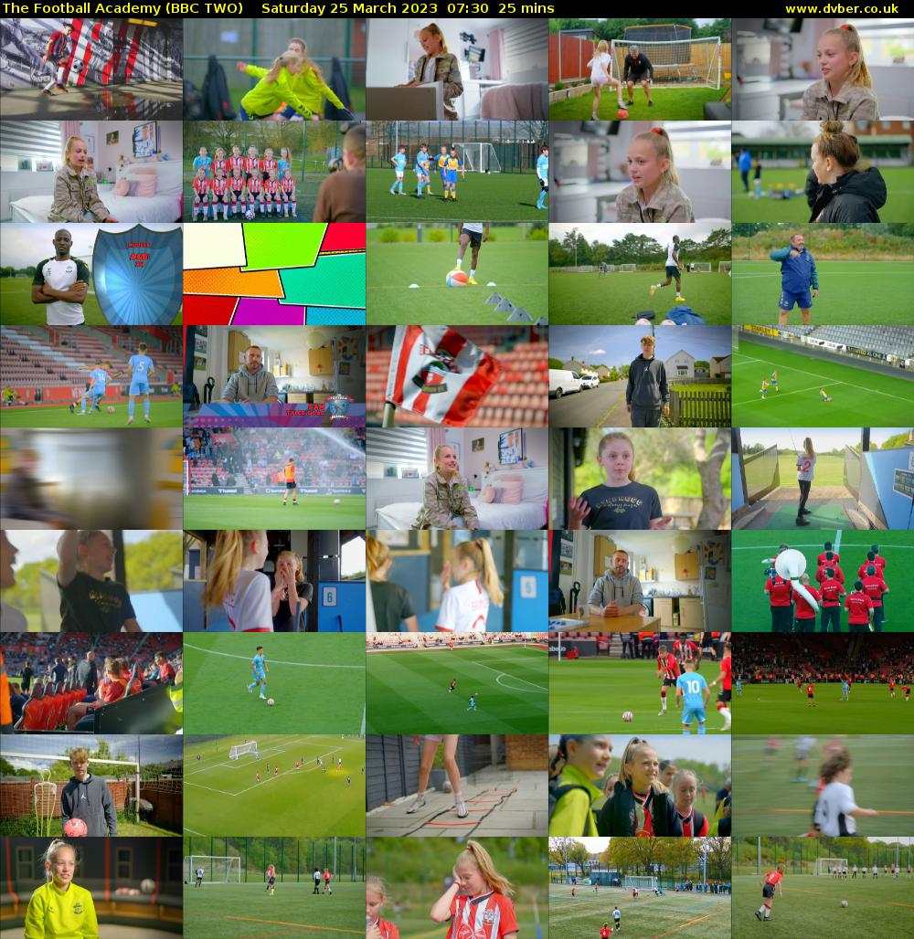 The Football Academy (BBC TWO) Saturday 25 March 2023 07:30 - 07:55