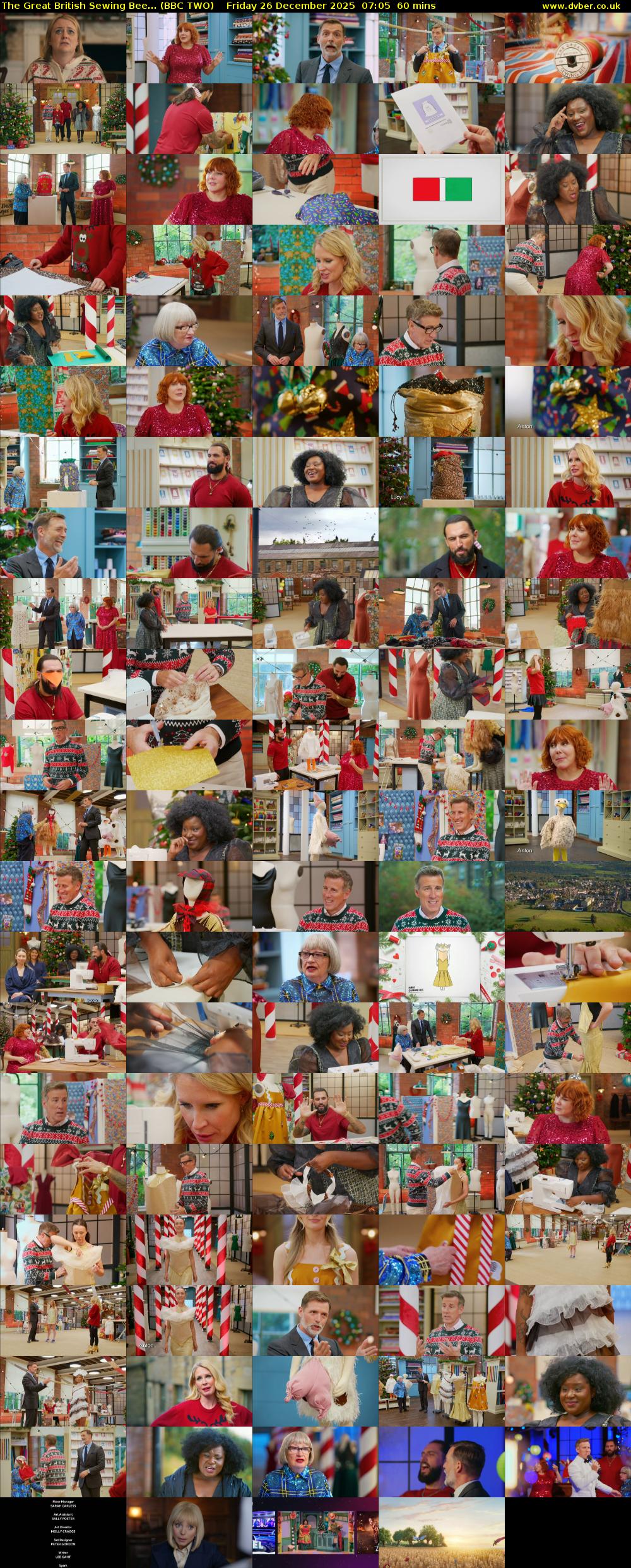 The Great British Sewing Bee... (BBC TWO) Friday 26 December 2025 07:05 - 08:05