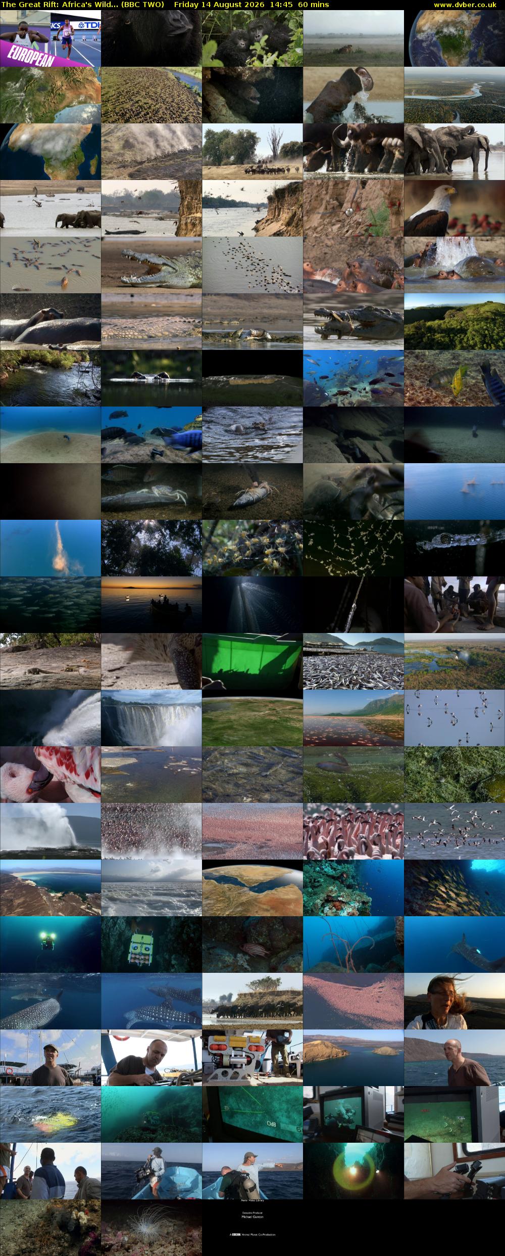 The Great Rift: Africa's Wild... (BBC TWO) Friday 14 August 2026 14:45 - 15:45