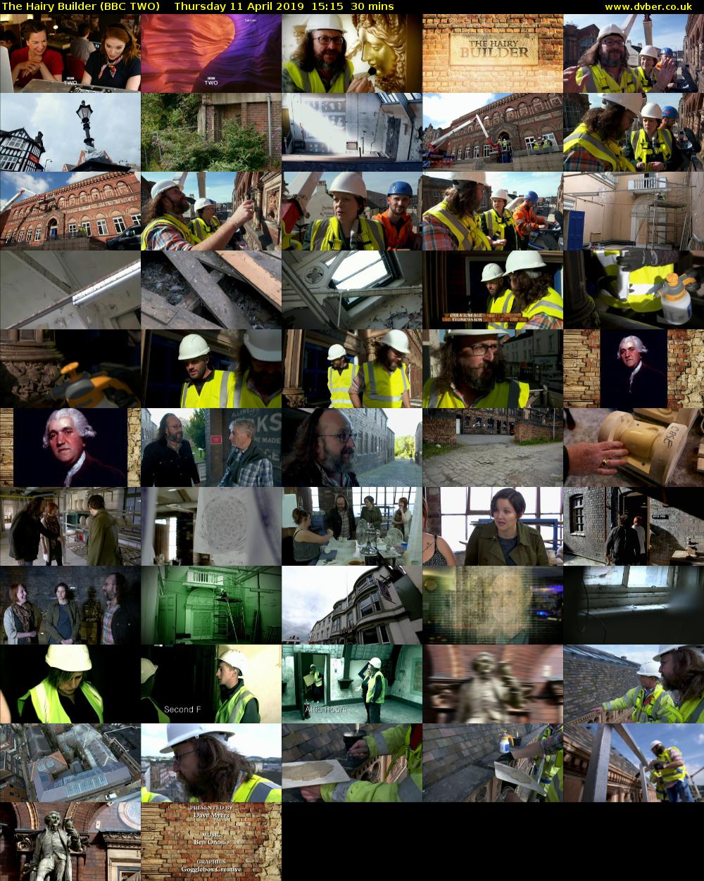 The Hairy Builder (BBC TWO) Thursday 11 April 2019 15:15 - 15:45