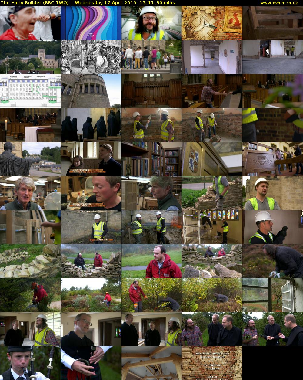 The Hairy Builder (BBC TWO) Wednesday 17 April 2019 15:45 - 16:15