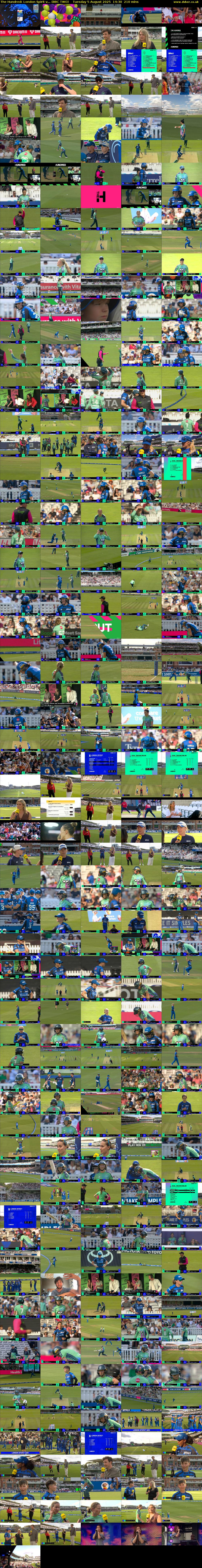 The Hundred: London Spirit v... (BBC TWO) Tuesday 5 August 2025 14:30 - 18:00
