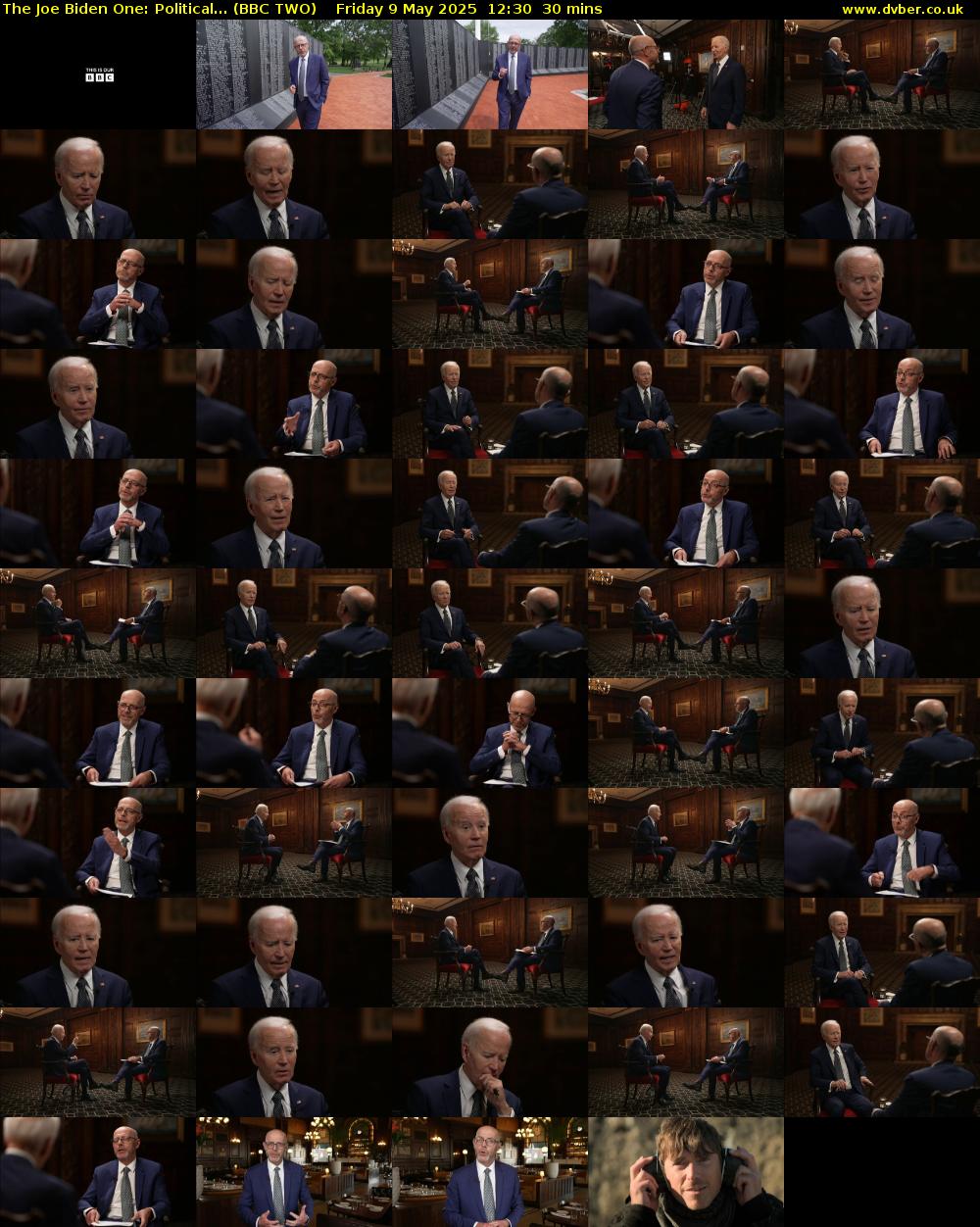 The Joe Biden One: Political... (BBC TWO) Friday 9 May 2025 12:30 - 13:00