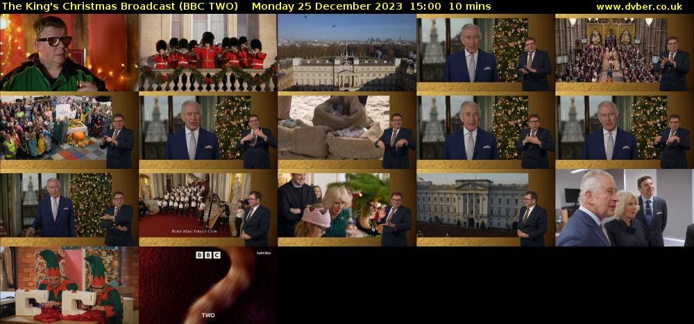 The King's Christmas Broadcast (BBC TWO) Monday 25 December 2023 15:00 - 15:10