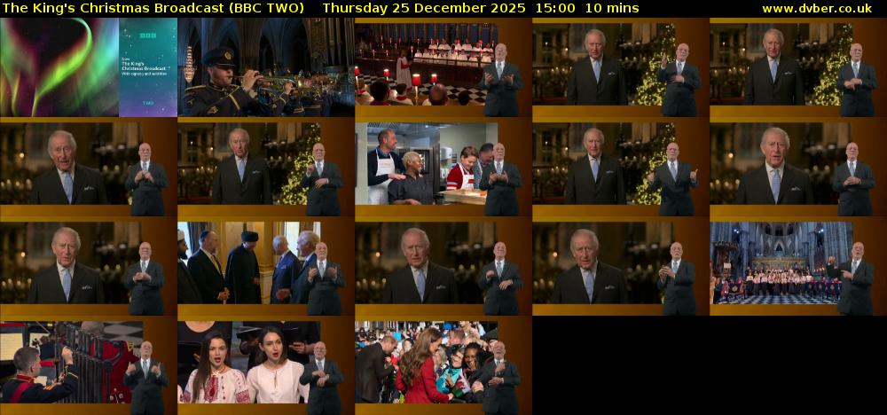 The King's Christmas Broadcast (BBC TWO) Thursday 25 December 2025 15:00 - 15:10