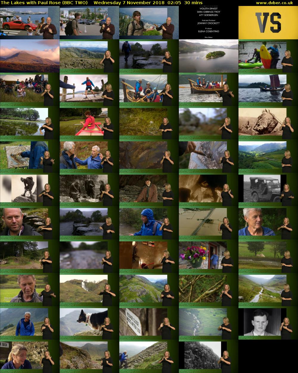 The Lakes with Paul Rose (BBC TWO) Wednesday 7 November 2018 02:05 - 02:35