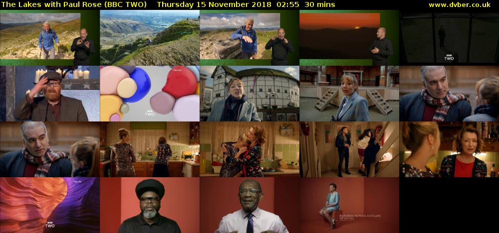 The Lakes with Paul Rose (BBC TWO) Thursday 15 November 2018 02:55 - 03:25