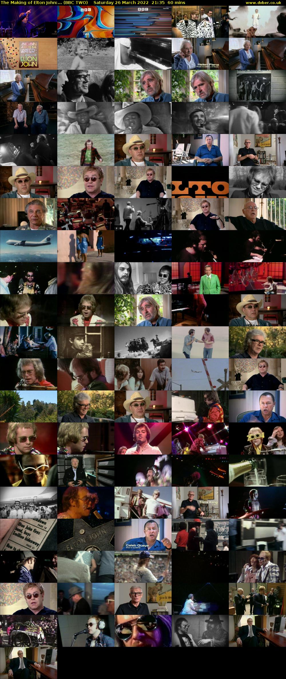 The Making of Elton John:... (BBC TWO) Saturday 26 March 2022 21:35 - 22:35