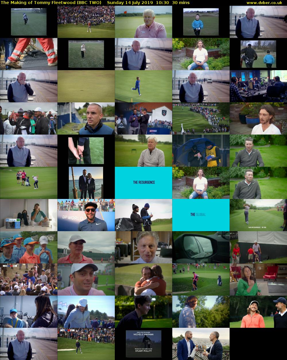 The Making of Tommy Fleetwood (BBC TWO) Sunday 14 July 2019 10:30 - 11:00