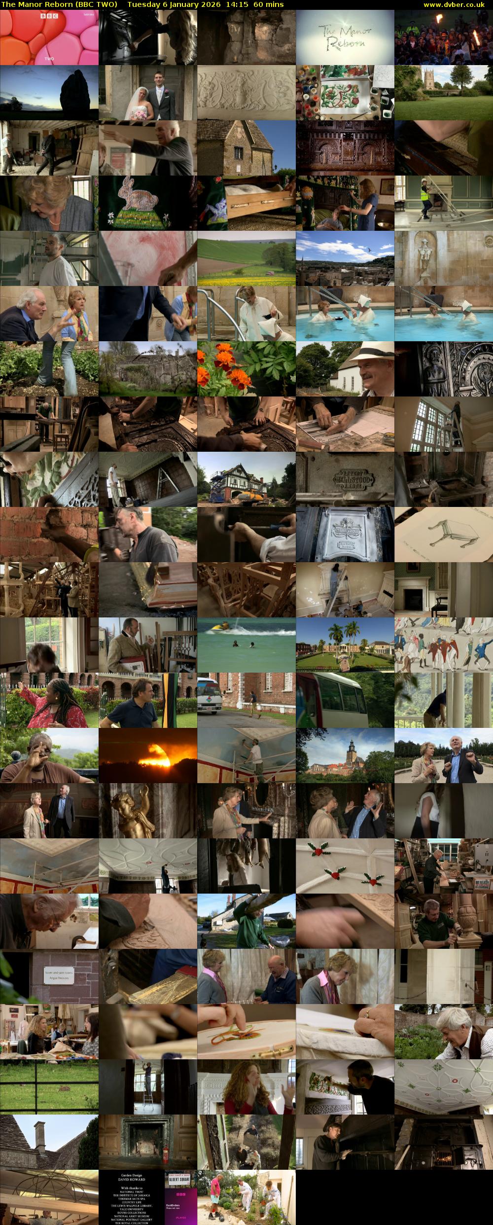 The Manor Reborn (BBC TWO) Tuesday 6 January 2026 14:15 - 15:15