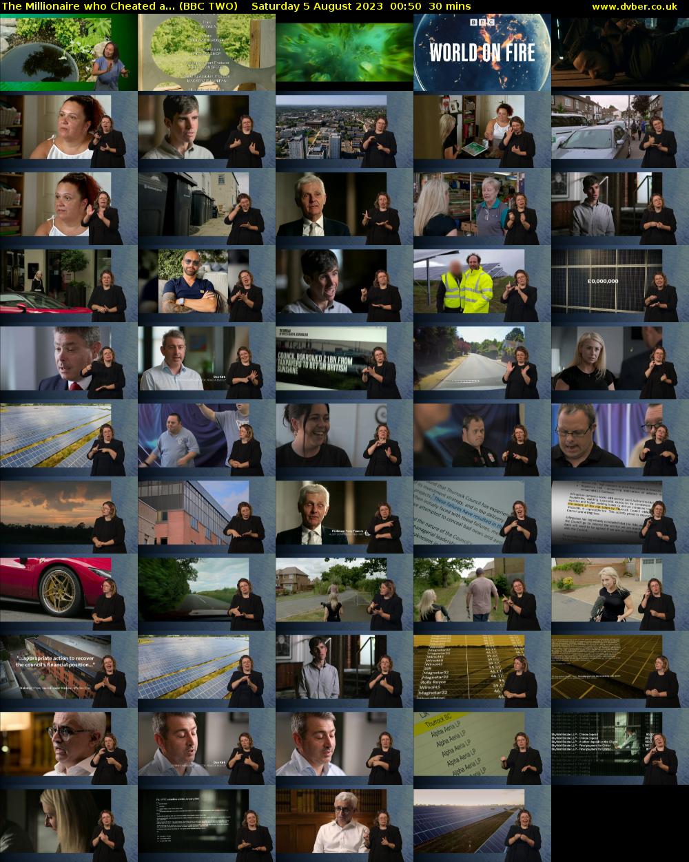 The Millionaire who Cheated a... (BBC TWO) Saturday 5 August 2023 00:50 - 01:20