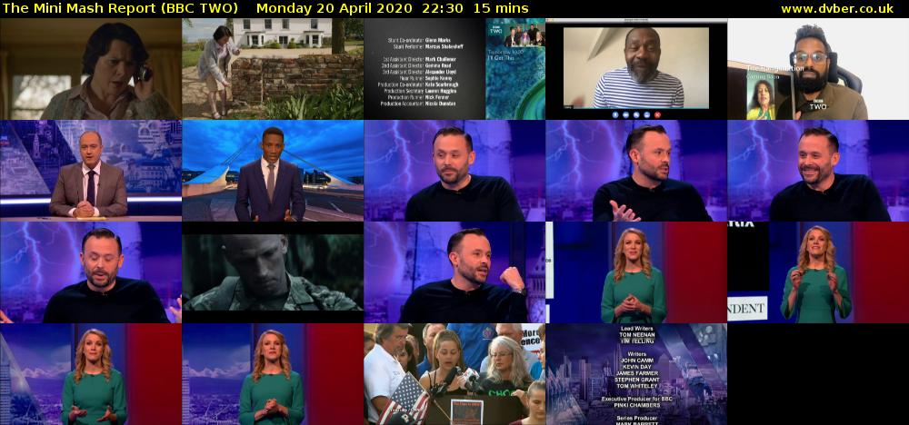 The Mini Mash Report (BBC TWO) Monday 20 April 2020 22:30 - 22:45