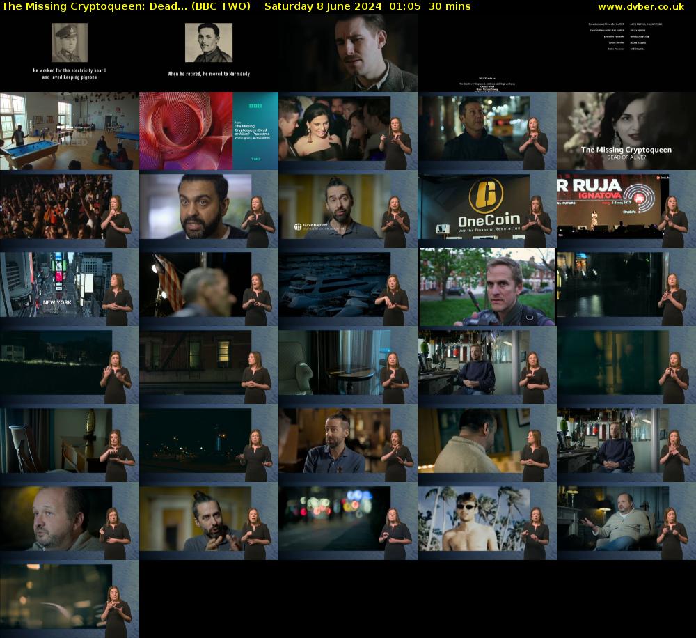 The Missing Cryptoqueen: Dead... (BBC TWO) Saturday 8 June 2024 01:05 - 01:35