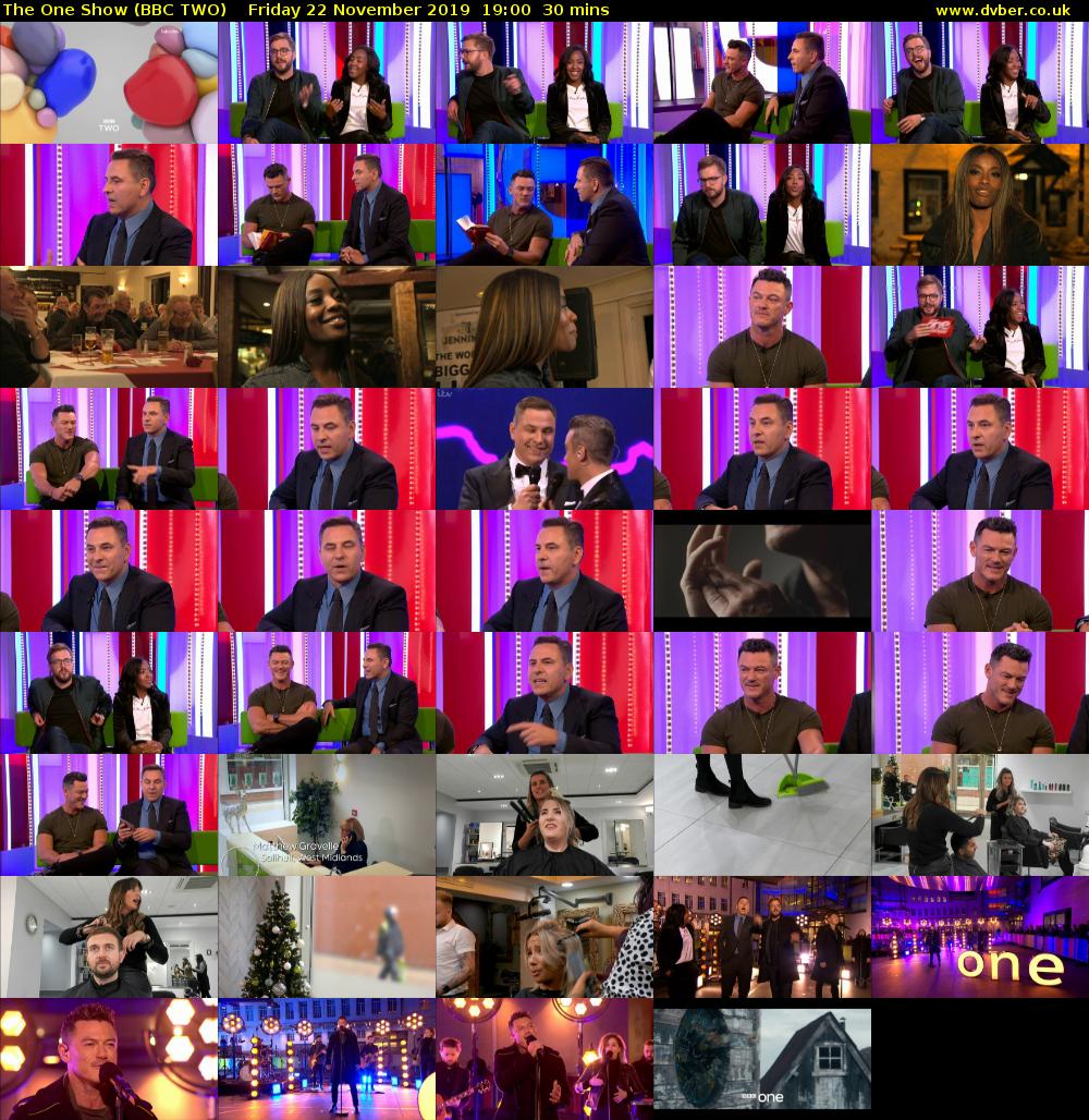 The One Show (BBC TWO) Friday 22 November 2019 19:00 - 19:30