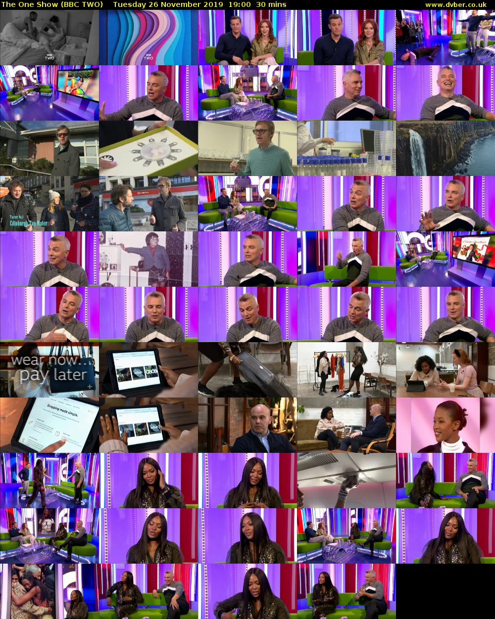 The One Show (BBC TWO) Tuesday 26 November 2019 19:00 - 19:30