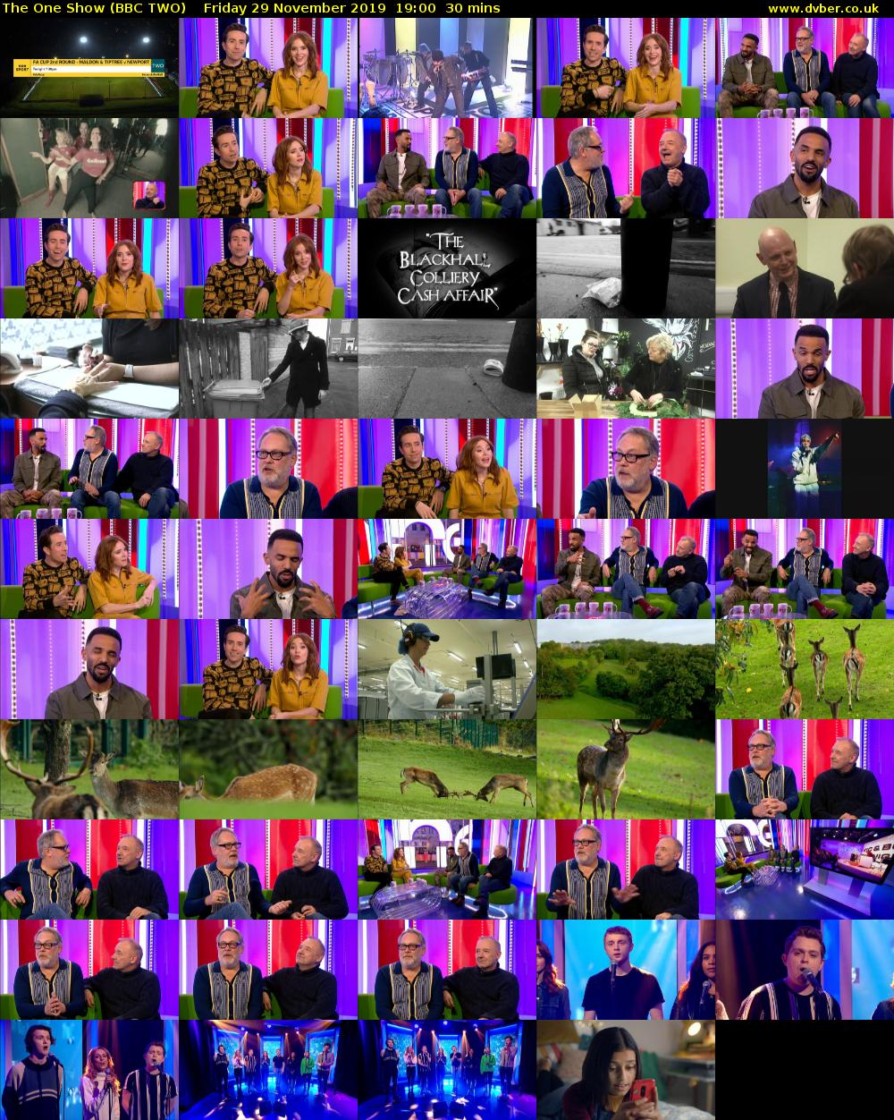 The One Show (BBC TWO) Friday 29 November 2019 19:00 - 19:30