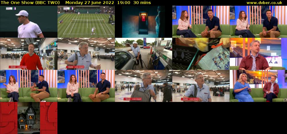 The One Show (BBC TWO) Monday 27 June 2022 19:00 - 19:30