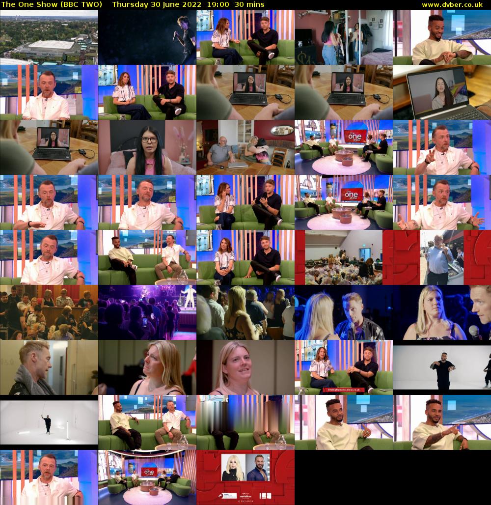 The One Show (BBC TWO) Thursday 30 June 2022 19:00 - 19:30