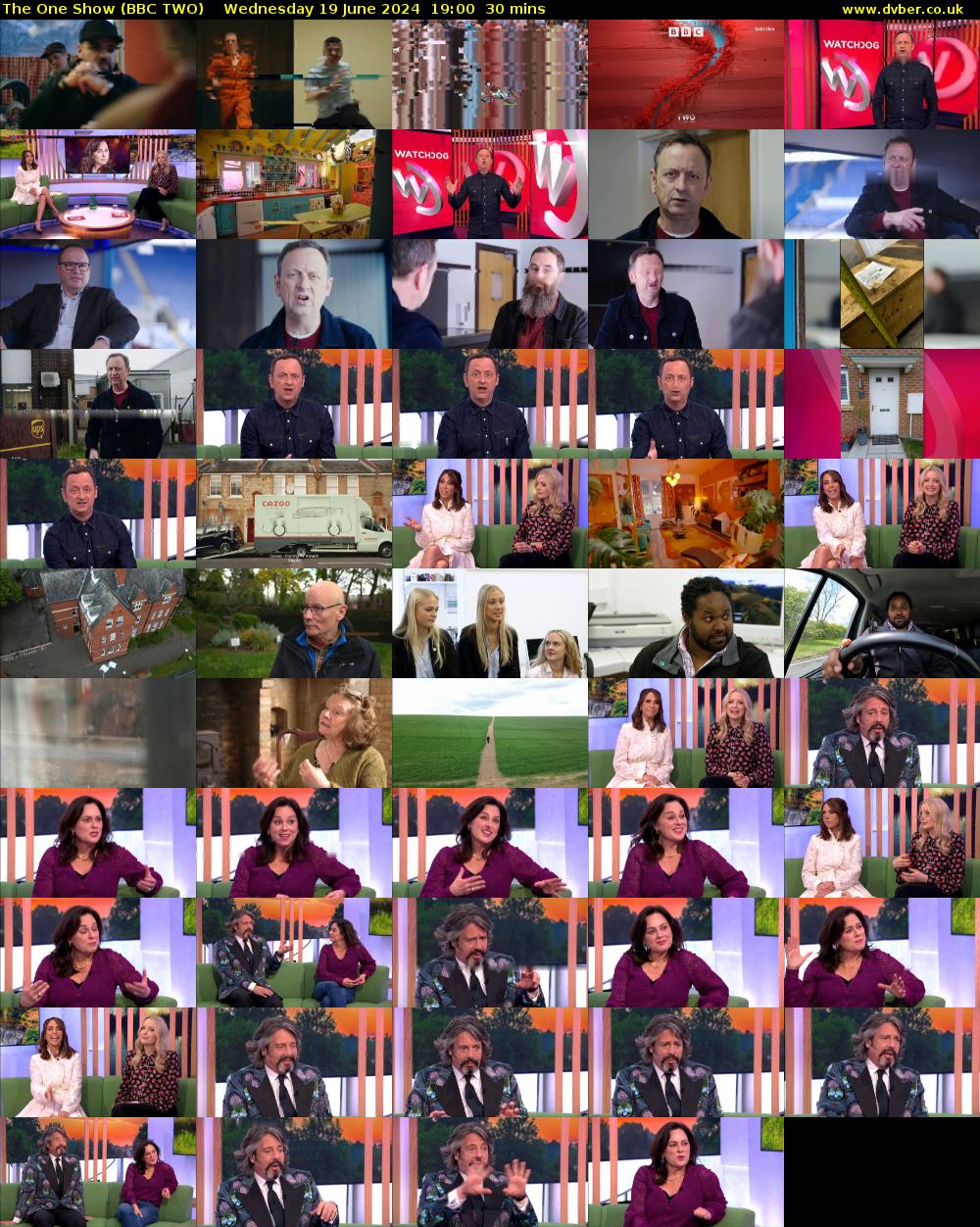 The One Show (BBC TWO) Wednesday 19 June 2024 19:00 - 19:30