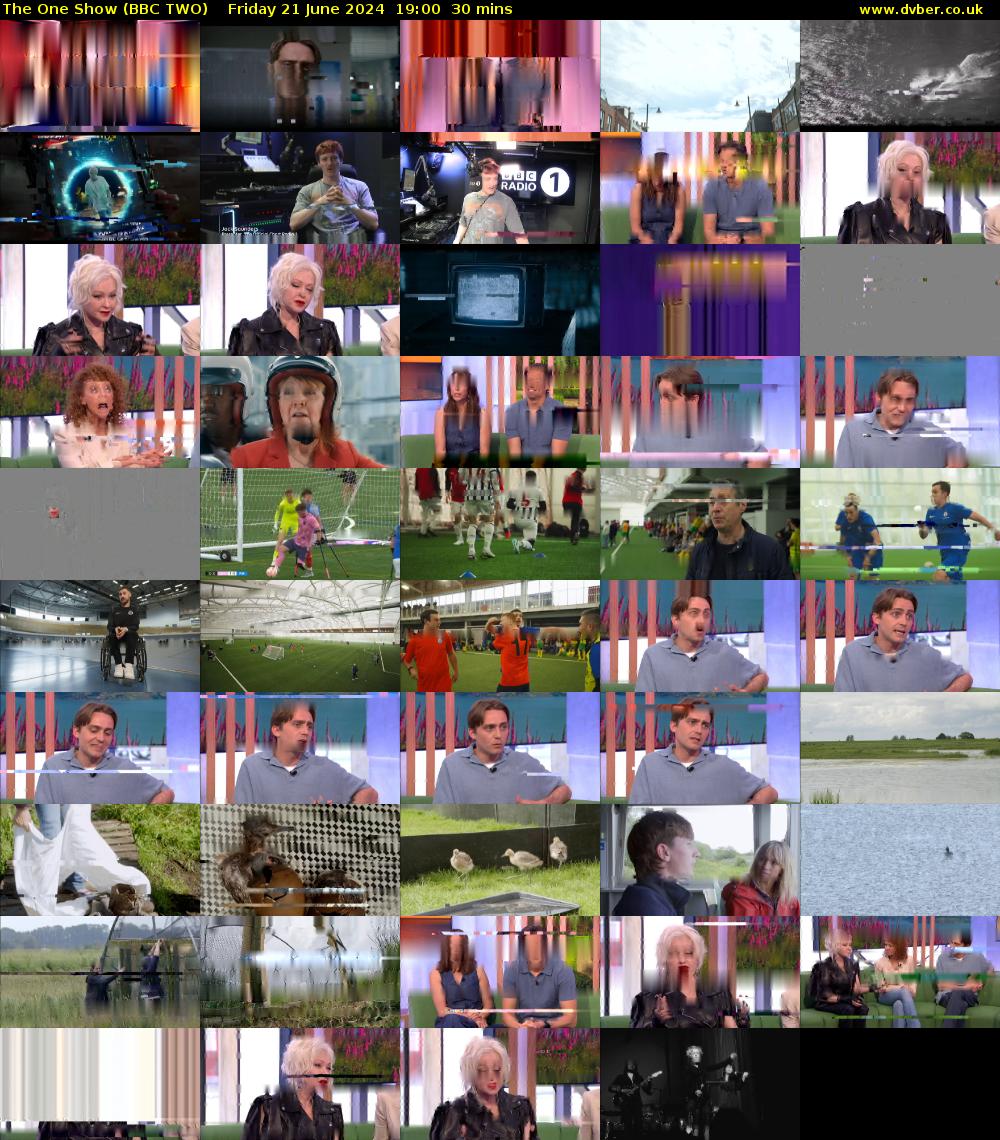 The One Show (BBC TWO) Friday 21 June 2024 19:00 - 19:30