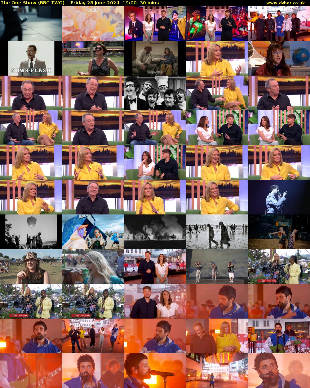 The One Show (BBC TWO) Friday 28 June 2024 19:00 - 19:30