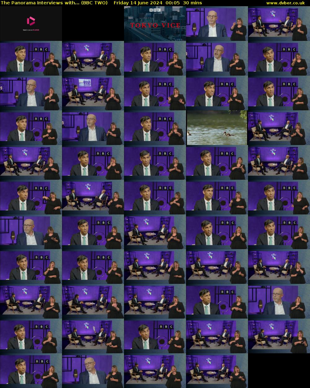 The Panorama Interviews with... (BBC TWO) Friday 14 June 2024 00:05 - 00:35