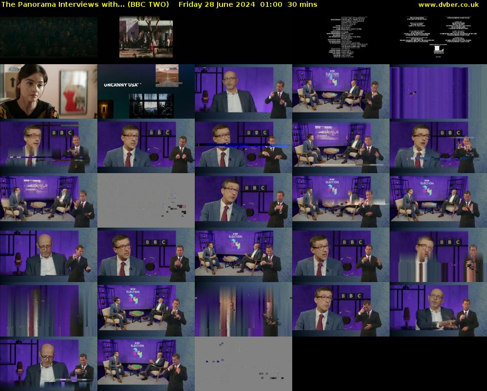 The Panorama Interviews with... (BBC TWO) Friday 28 June 2024 01:00 - 01:30