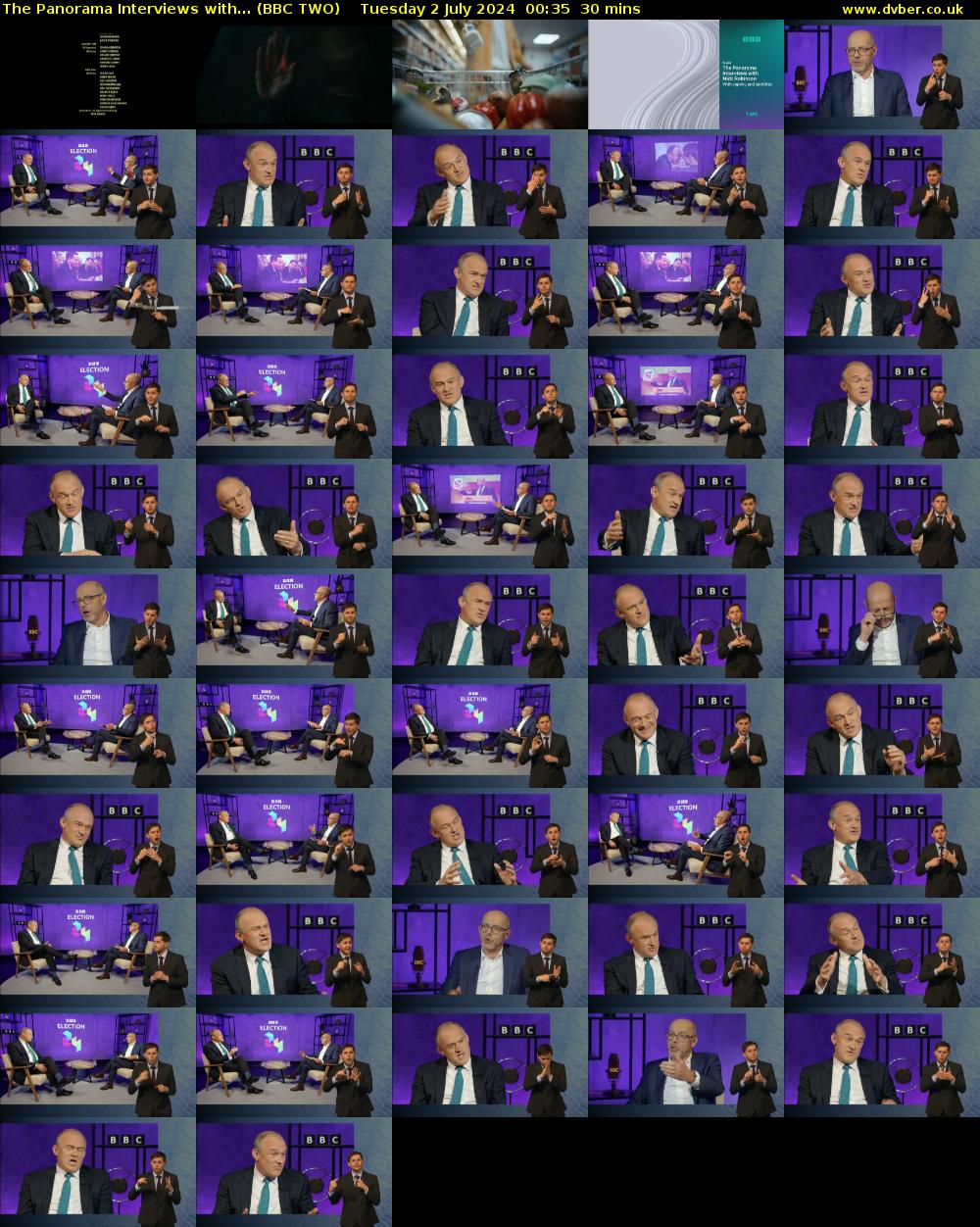 The Panorama Interviews with... (BBC TWO) Tuesday 2 July 2024 00:35 - 01:05