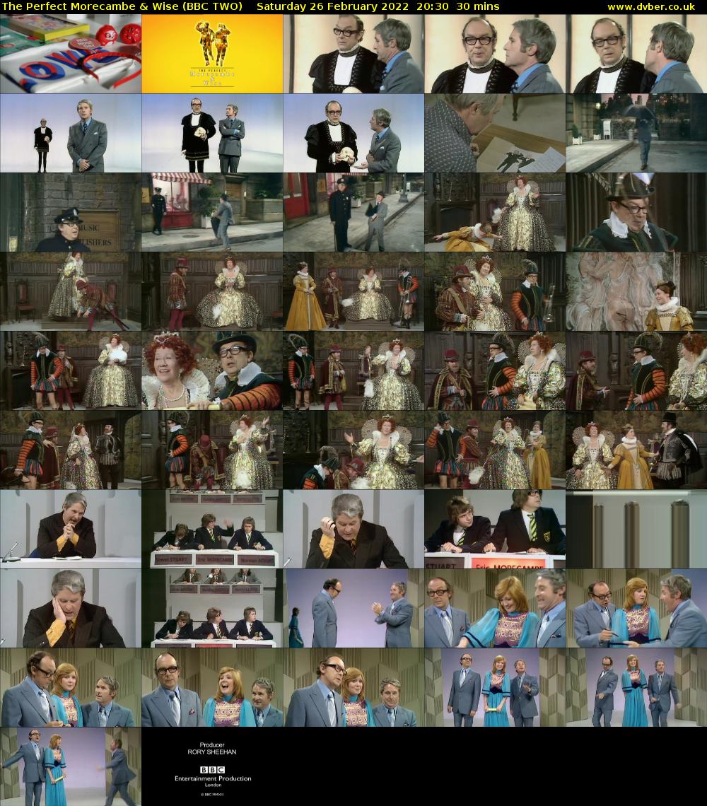The Perfect Morecambe & Wise (BBC TWO) Saturday 26 February 2022 20:30 - 21:00