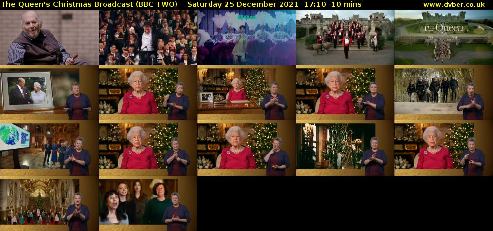 The Queen's Christmas Broadcast (BBC TWO) Saturday 25 December 2021 17:10 - 17:20