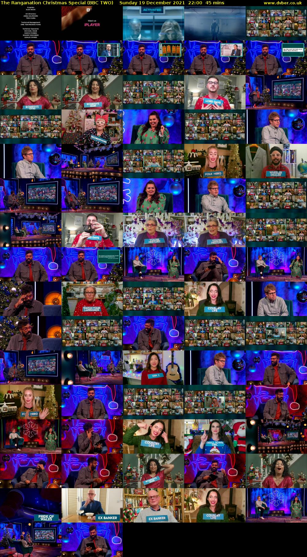The Ranganation Christmas Special (BBC TWO) Sunday 19 December 2021 22:00 - 22:45