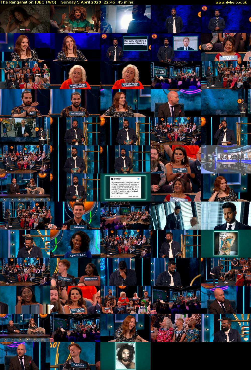 The Ranganation (BBC TWO) Sunday 5 April 2020 22:45 - 23:30