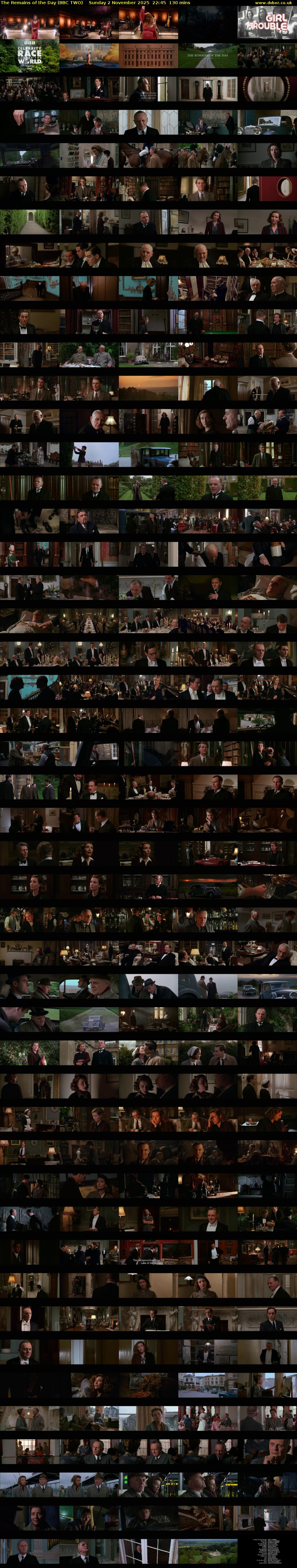 The Remains of the Day (BBC TWO) Sunday 2 November 2025 22:45 - 00:55