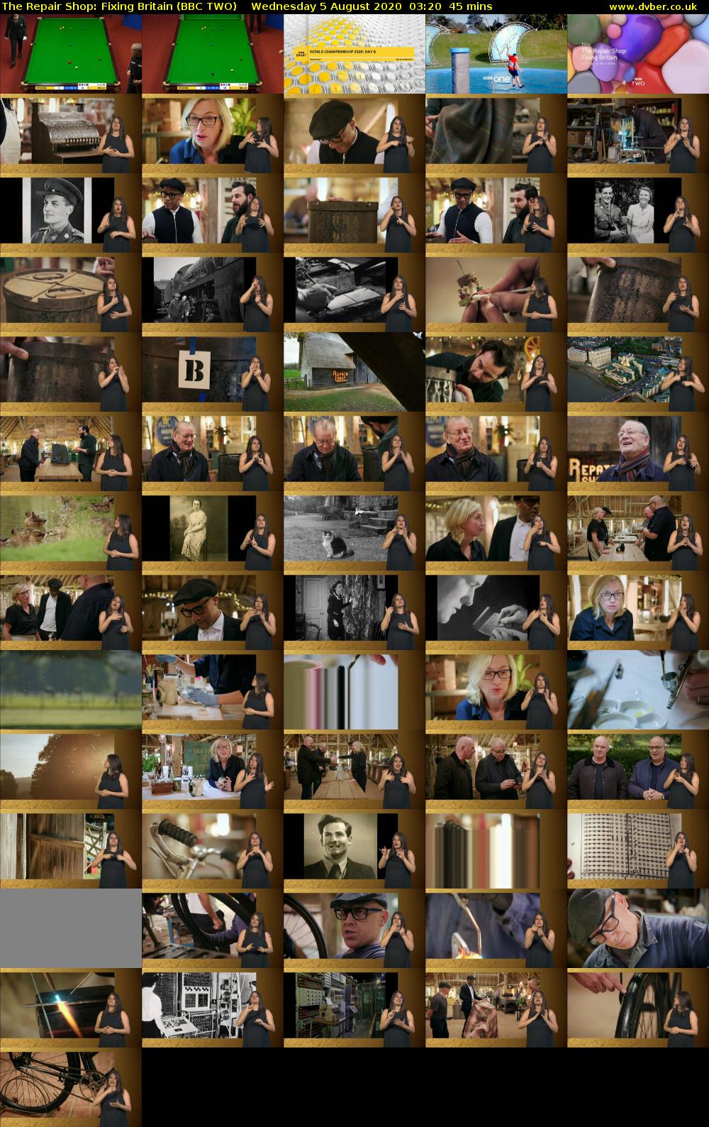The Repair Shop: Fixing Britain (BBC TWO) Wednesday 5 August 2020 03:20 - 04:05