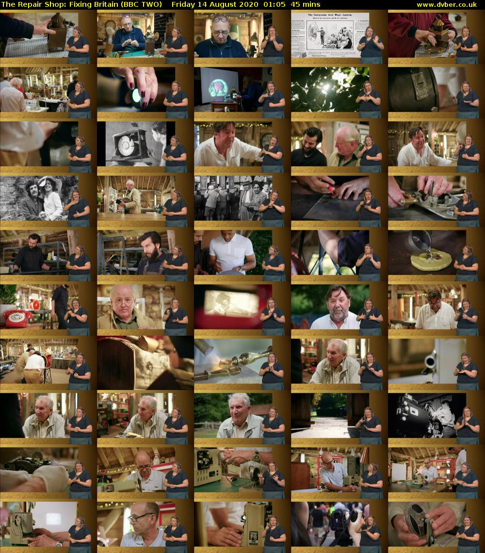 The Repair Shop: Fixing Britain (BBC TWO) Friday 14 August 2020 01:05 - 01:50