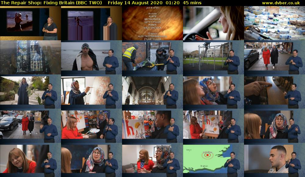 The Repair Shop: Fixing Britain (BBC TWO) Friday 14 August 2020 01:20 - 02:05