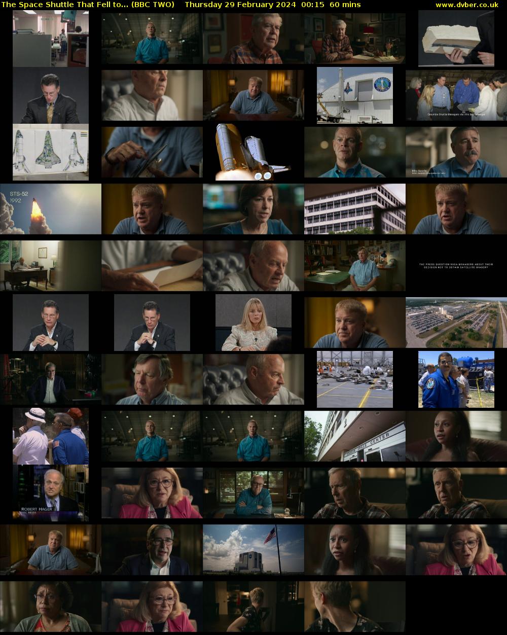 The Space Shuttle That Fell to... (BBC TWO) Thursday 29 February 2024 00:15 - 01:15