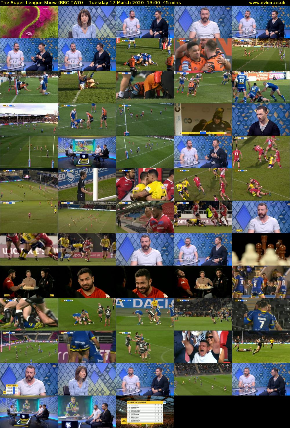 The Super League Show (BBC TWO) Tuesday 17 March 2020 13:00 - 13:45