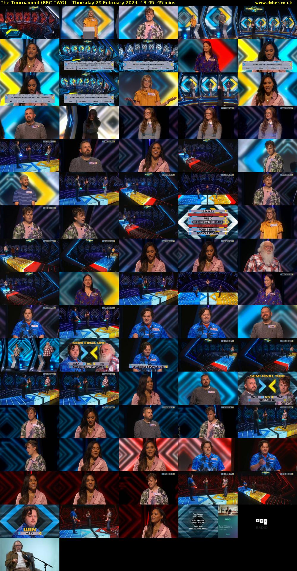 The Tournament (BBC TWO) Thursday 29 February 2024 13:45 - 14:30