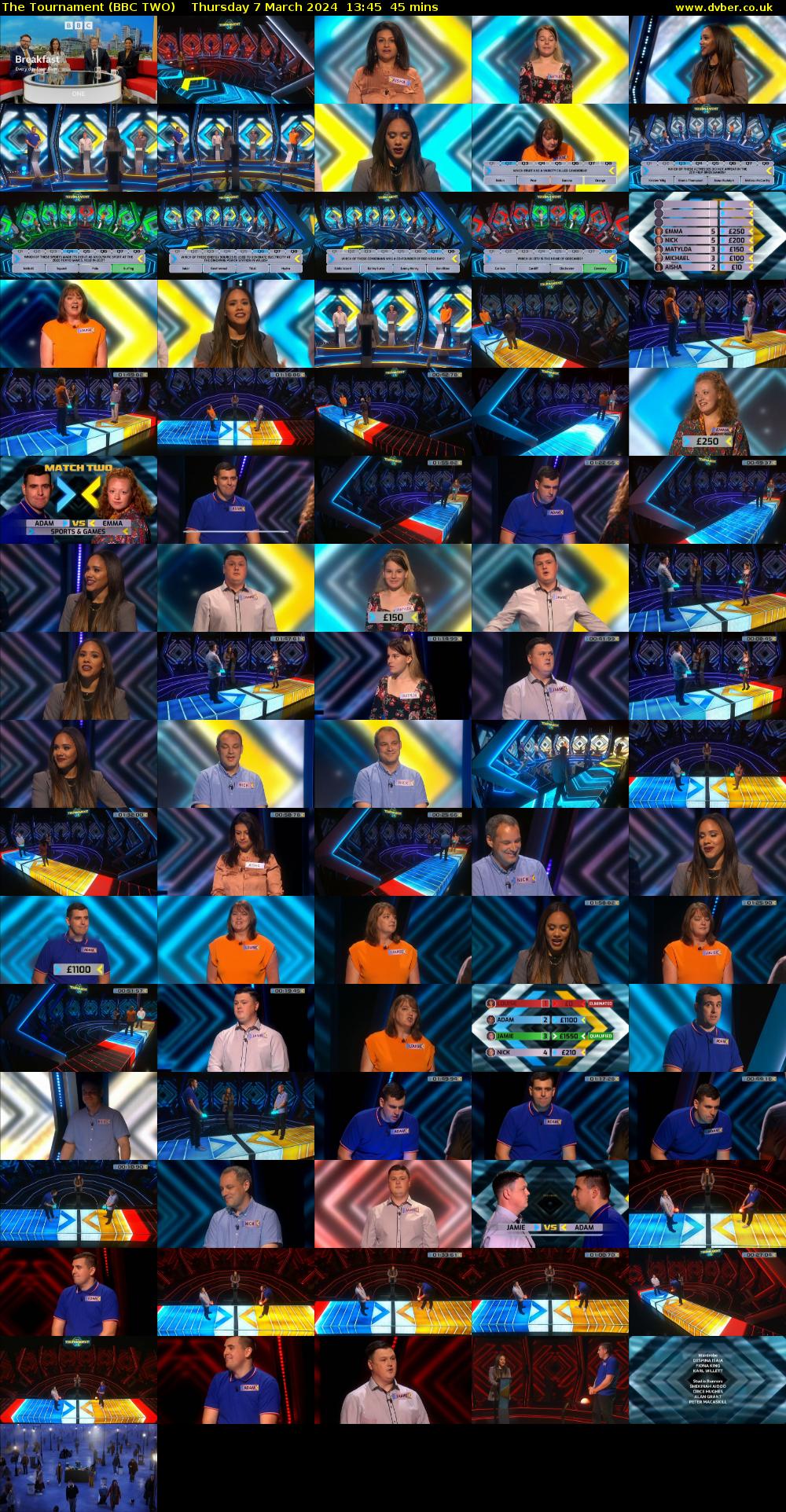 The Tournament (BBC TWO) Thursday 7 March 2024 13:45 - 14:30