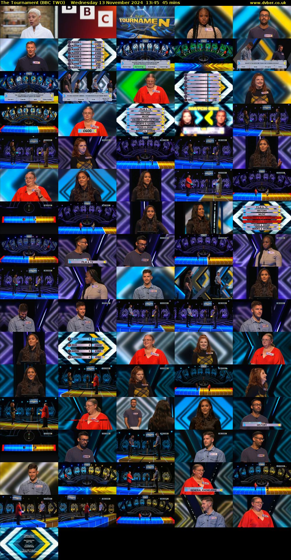 The Tournament (BBC TWO) Wednesday 13 November 2024 13:45 - 14:30