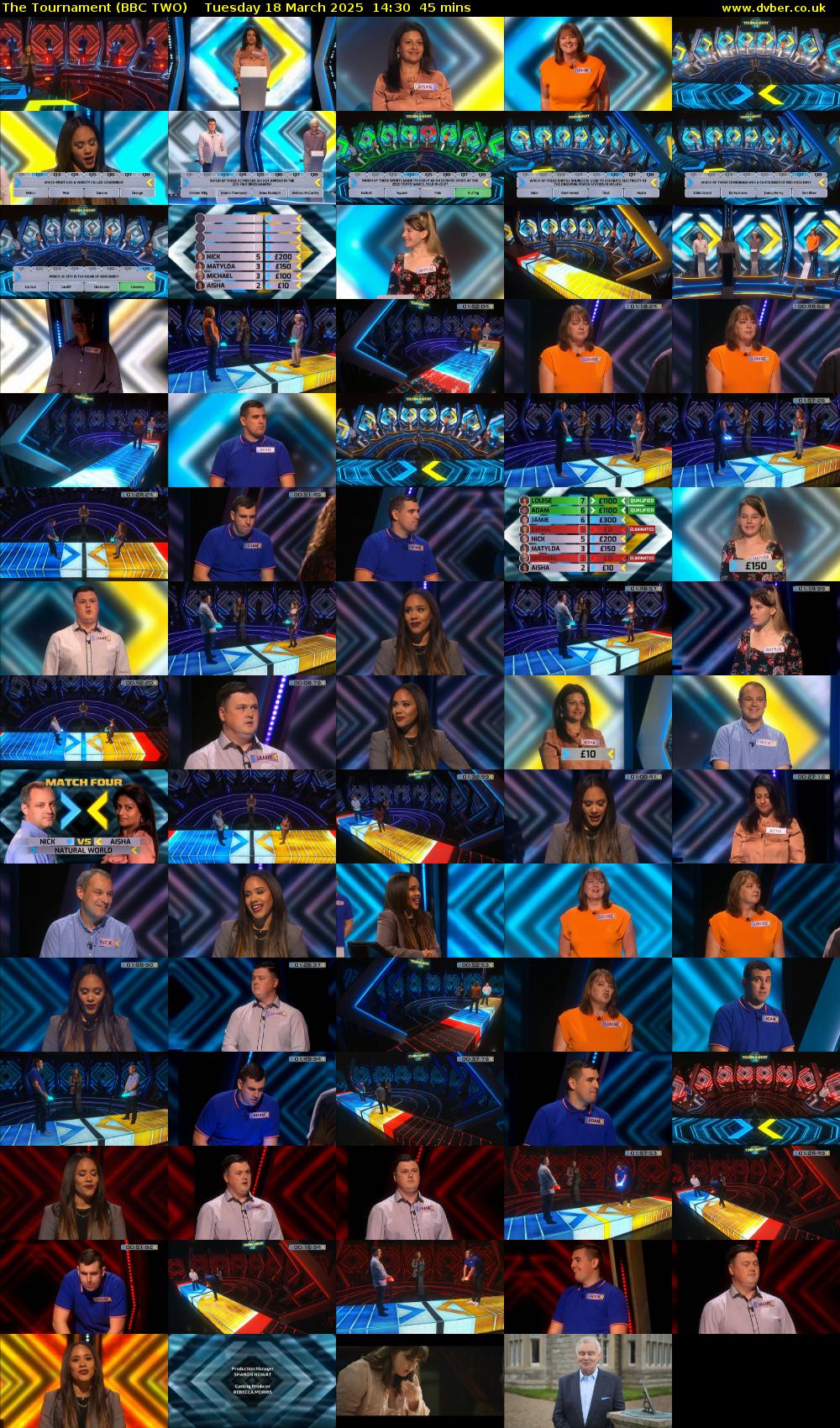 The Tournament (BBC TWO) Tuesday 18 March 2025 14:30 - 15:15
