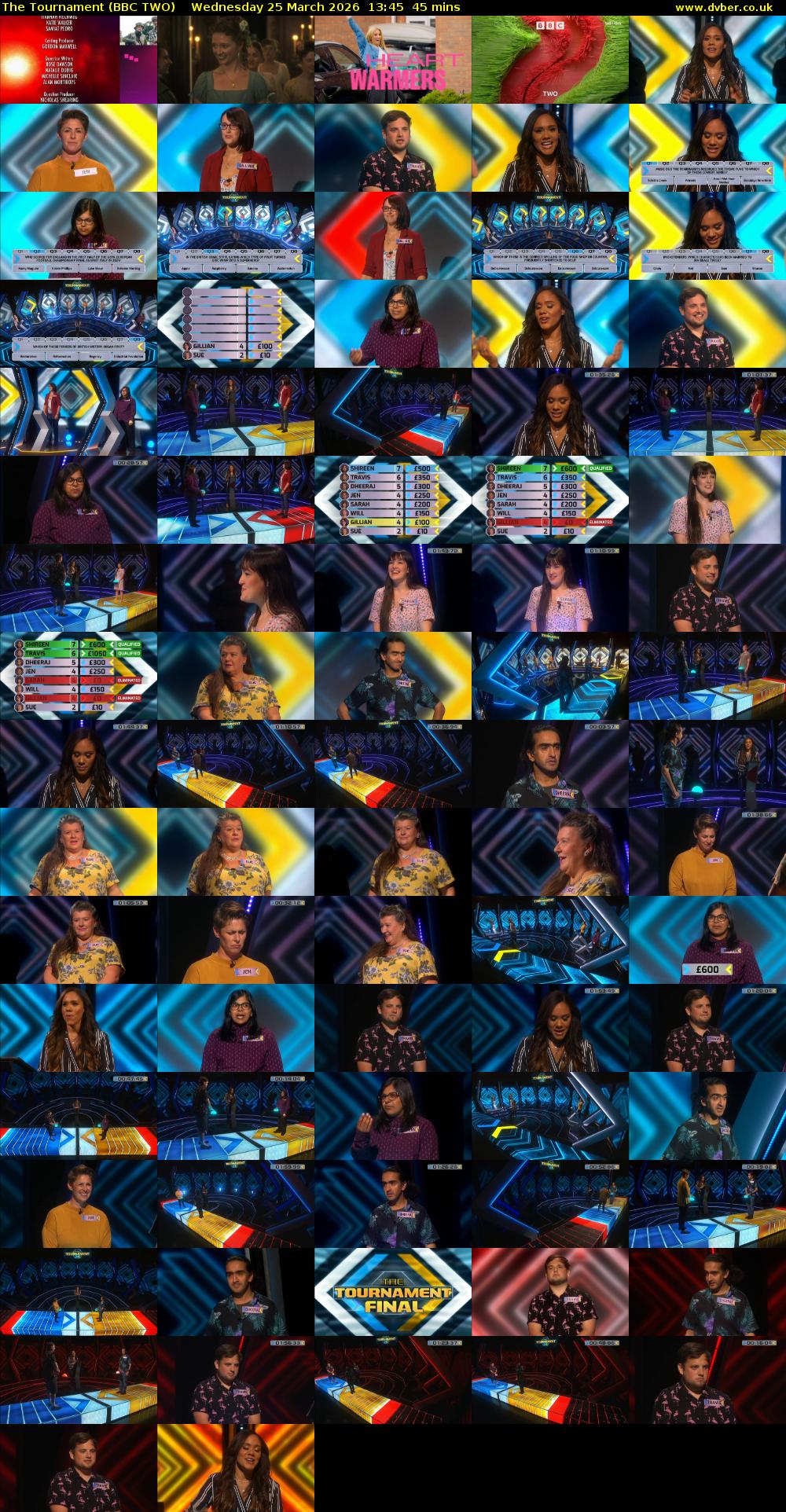 The Tournament (BBC TWO) Wednesday 25 March 2026 13:45 - 14:30