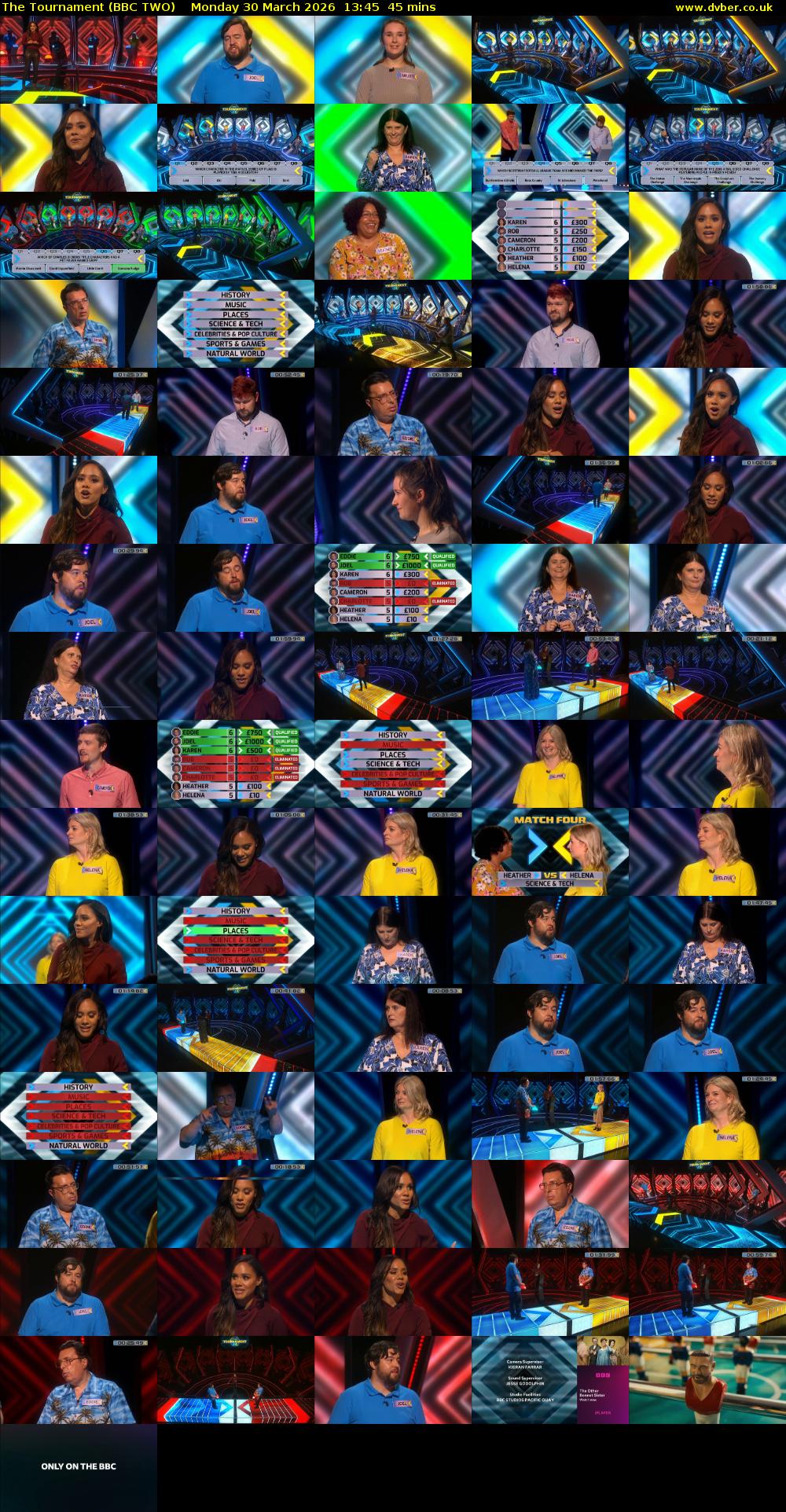 The Tournament (BBC TWO) Monday 30 March 2026 13:45 - 14:30