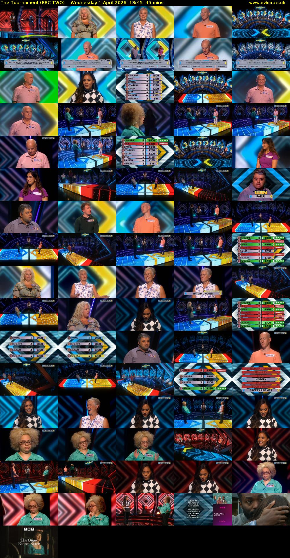 The Tournament (BBC TWO) Wednesday 1 April 2026 13:45 - 14:30