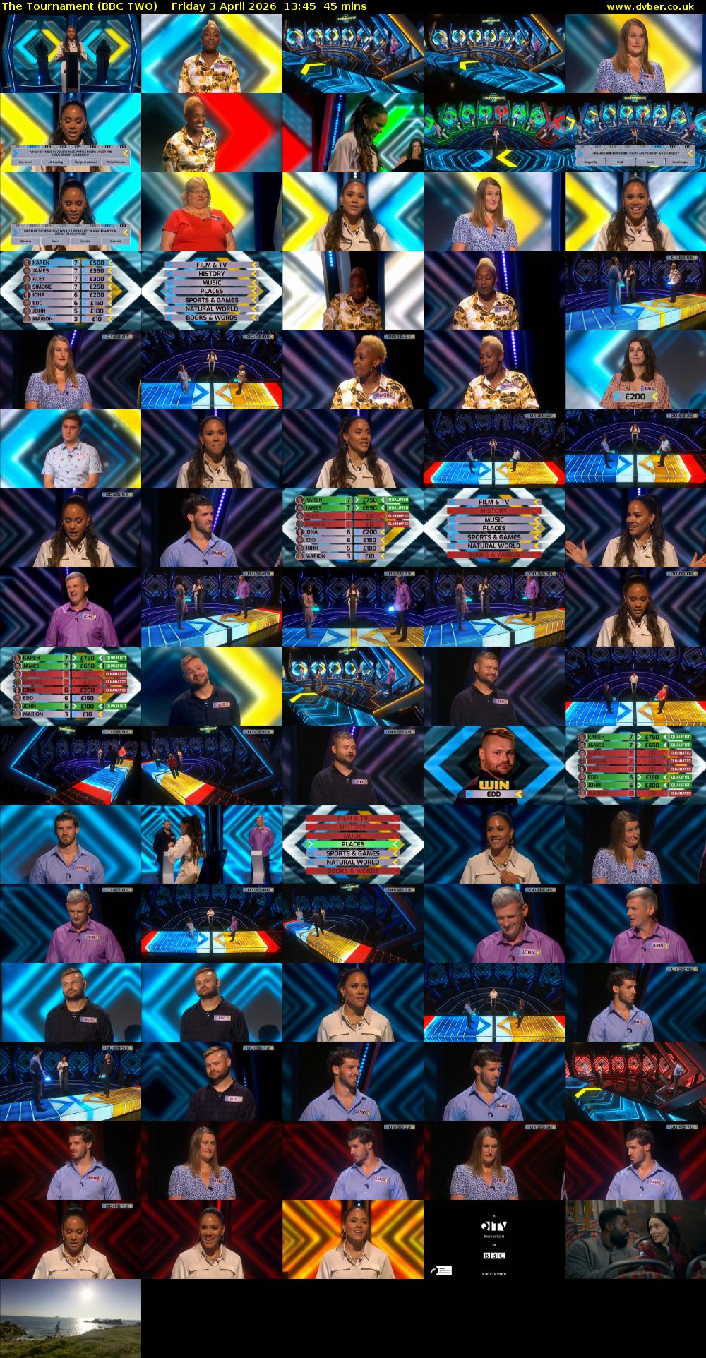 The Tournament (BBC TWO) Friday 3 April 2026 13:45 - 14:30